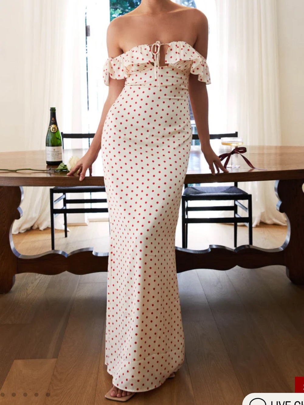 Peppermayo Scarlet Cherry Maxi Dress - Red Polka Dot - Picture 2 of 7